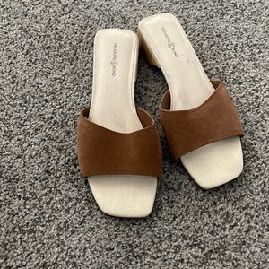Treasure and bond open toe slide on sandals